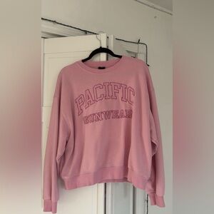 Pacific Sunwear Light Pink Pullover Sweatshirt with Embroidered Logo
